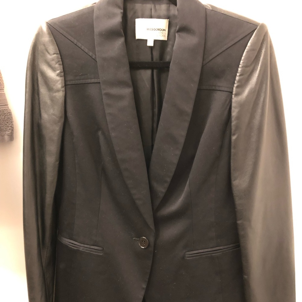 Wes Gordon faux leather oversized blazer
